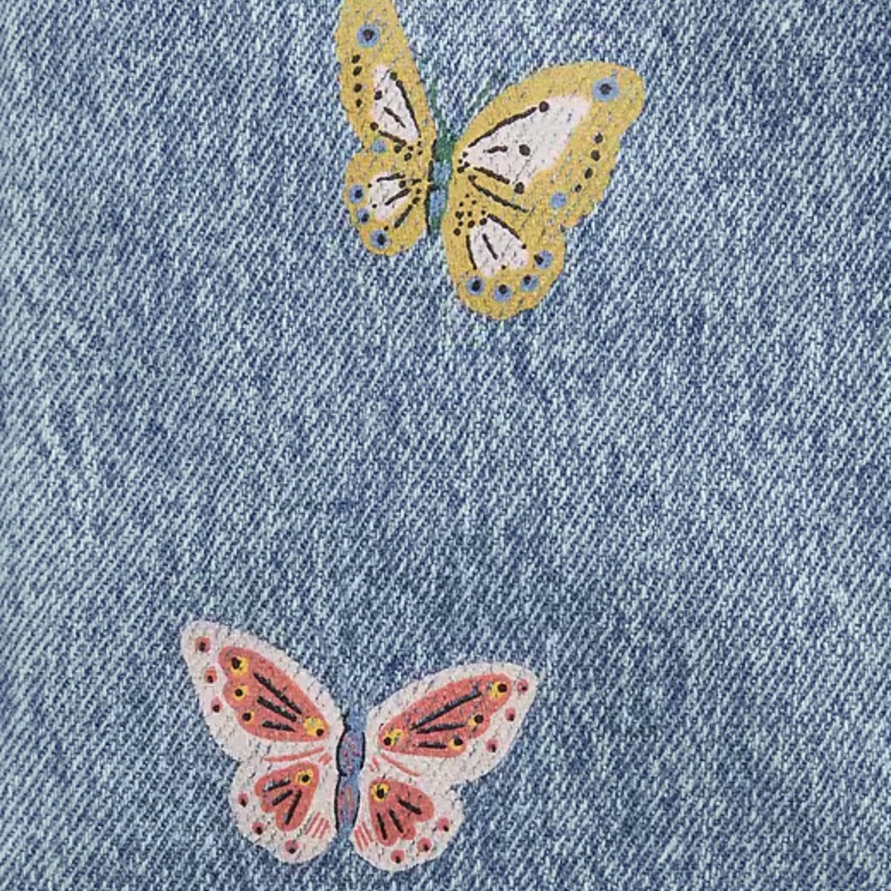 Old Navy High Waisted Butterfly Embroidered Flare Leg Jeans, size 10 - Picture 4 of 4